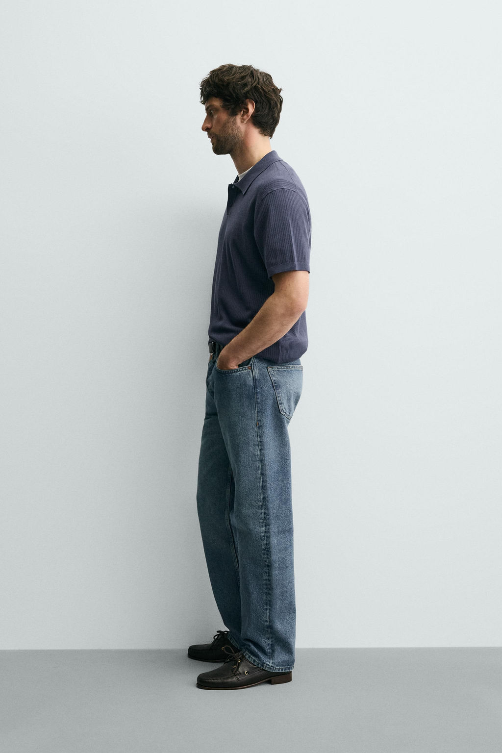 RIB KNIT POLO SHIRT - Zara фото 4