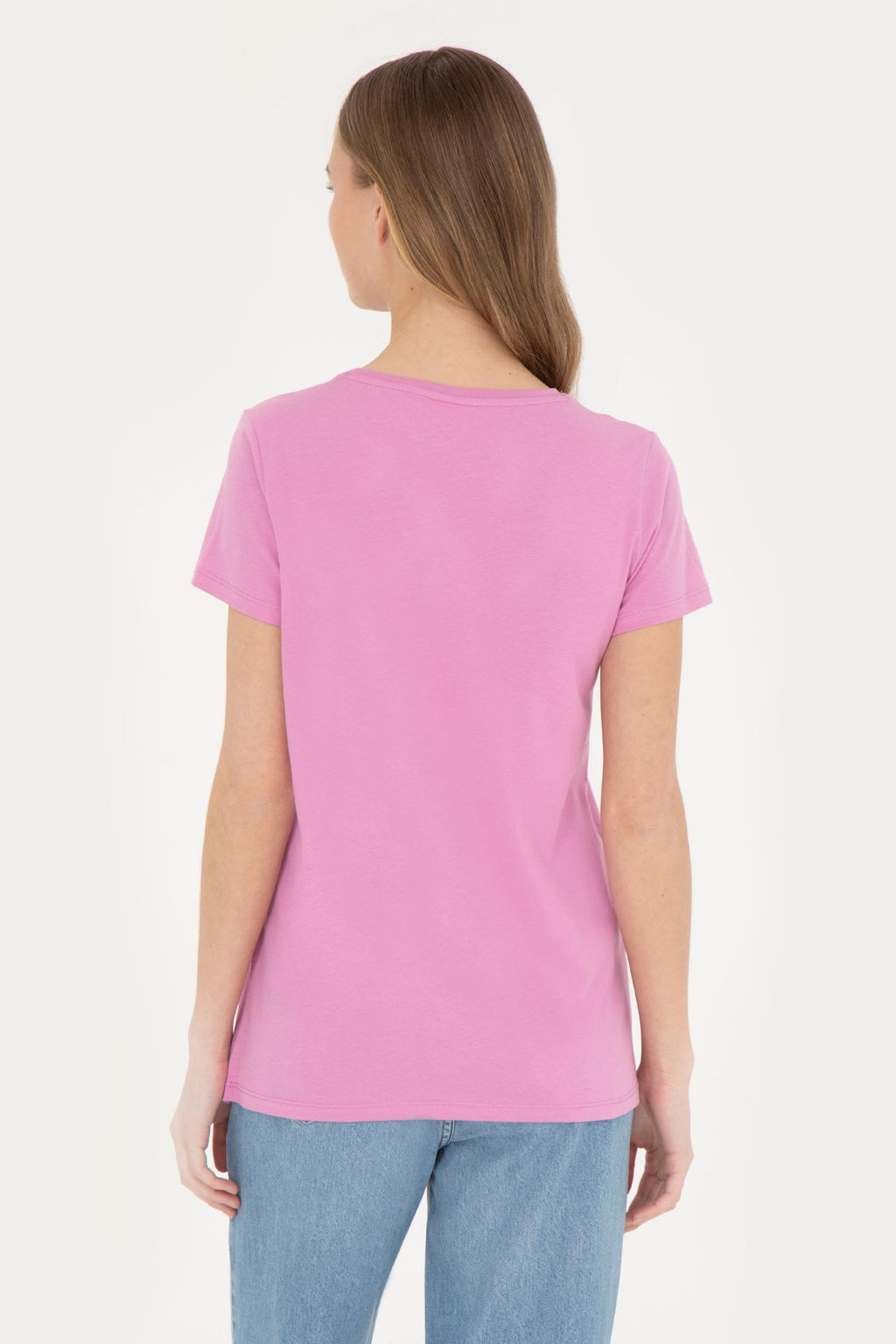 Женская фиолетовая футболка с круглым вырезом - U.s. polo assn фото 12