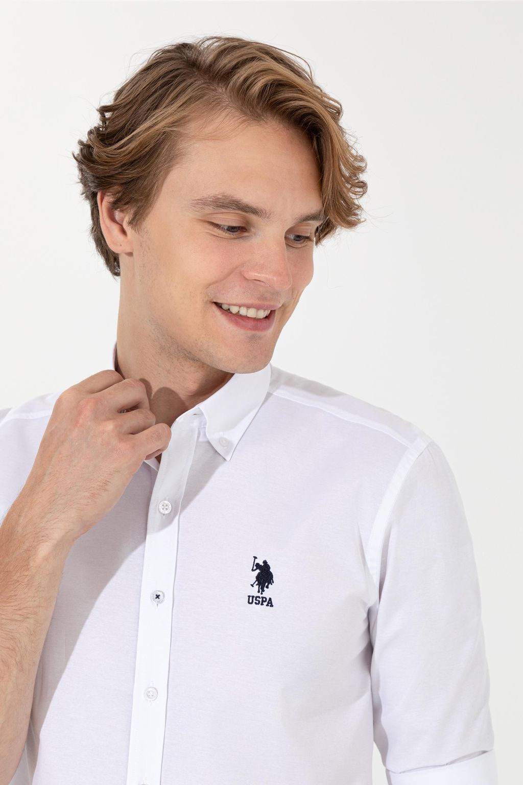 U. S. Polo Assn / Рубашка мужская белая Uzunkol Basic - U.s. polo assn фото 2