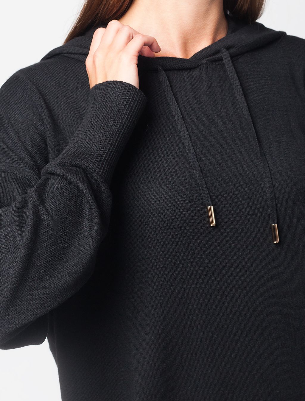 VILATTE / Худи тонкой вязки из пряжи с шерстью мериноса  фото 2