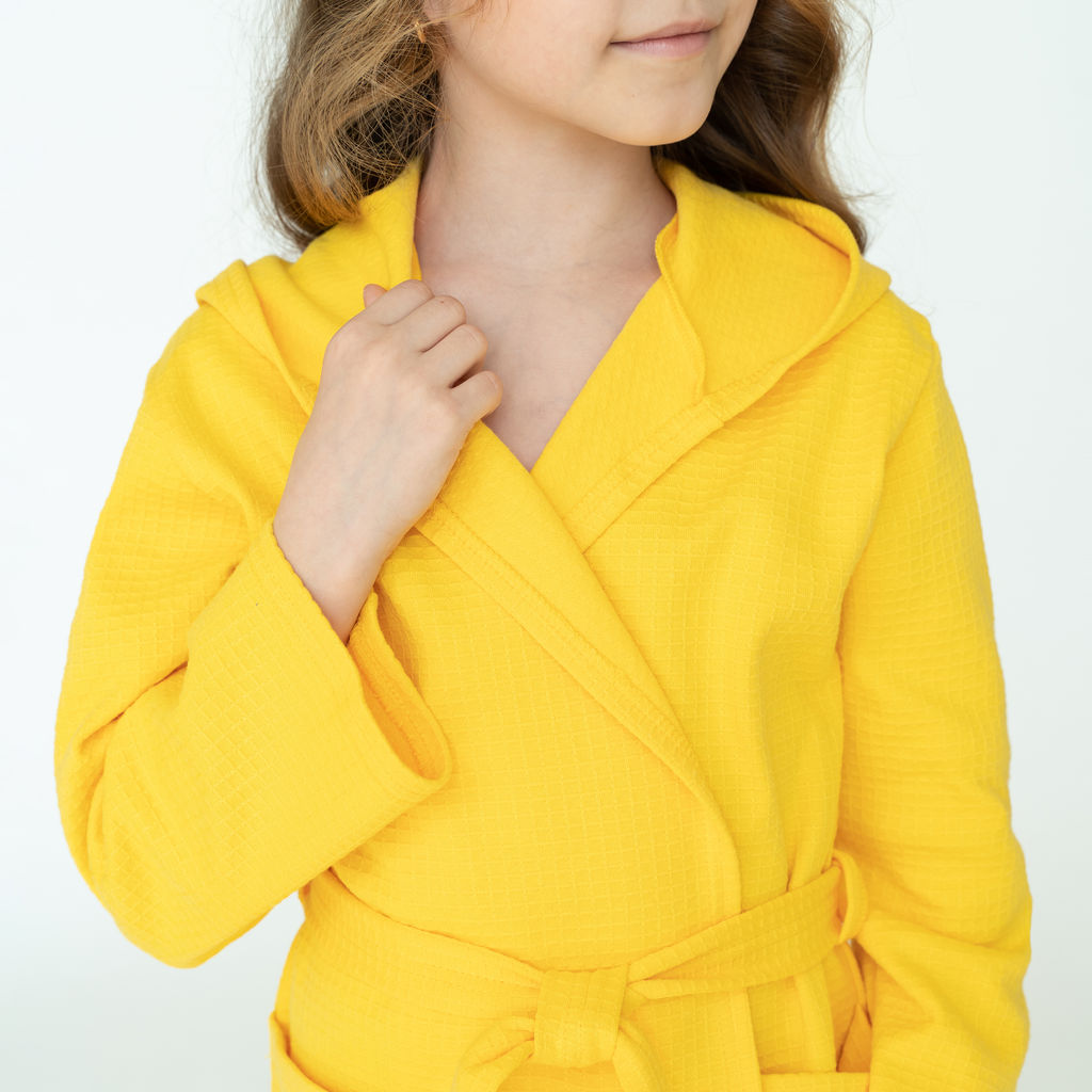 Халат детский вафельный желтый 914 (146, 76)