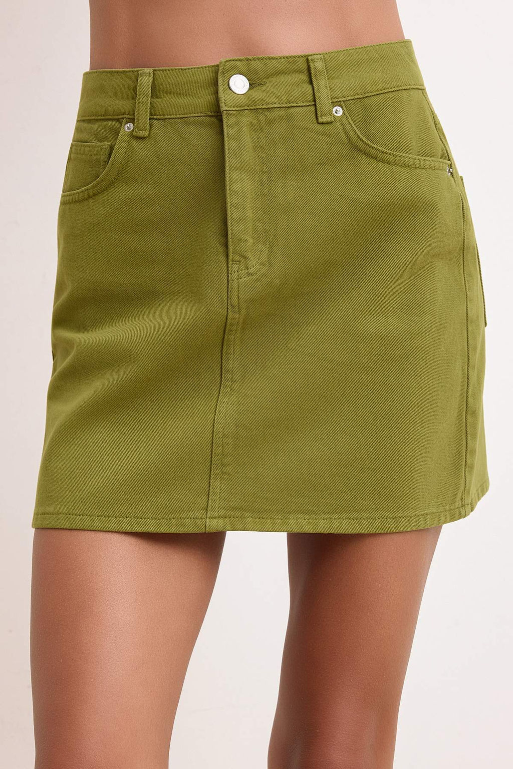 Pembe Mini Denim %100 Pamuklu Etek TWOSS26ET00070 - Trendyolmilla фото 5
