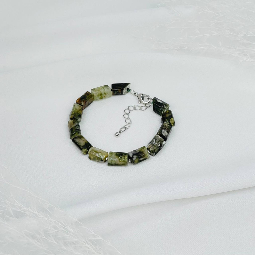 Браслет из Мусковита (зеленый Лепидолит) 16,5 см +