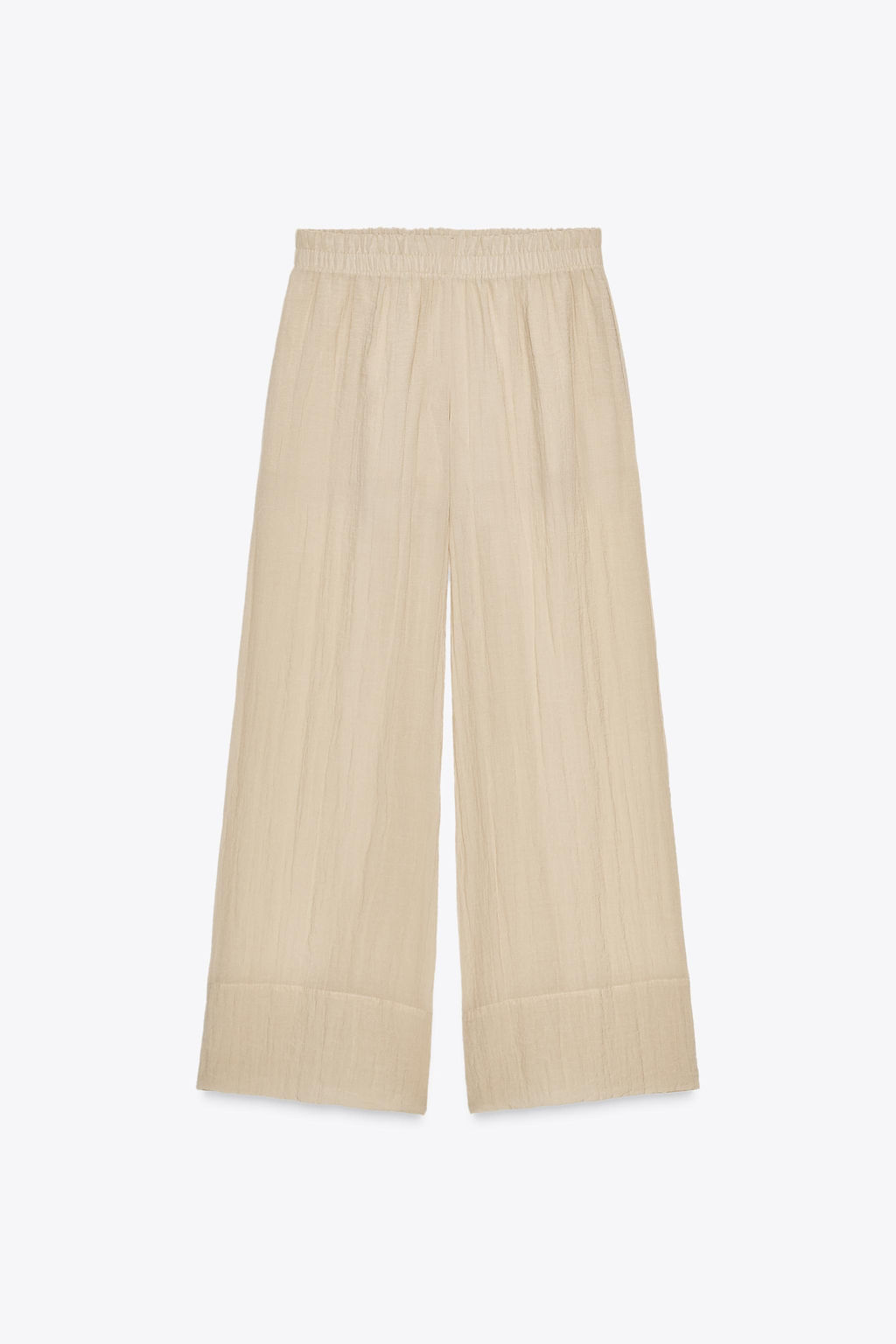 WIDE SEMI-SHEER CREASED-EFFECT TROUSERS - Zara фото 12