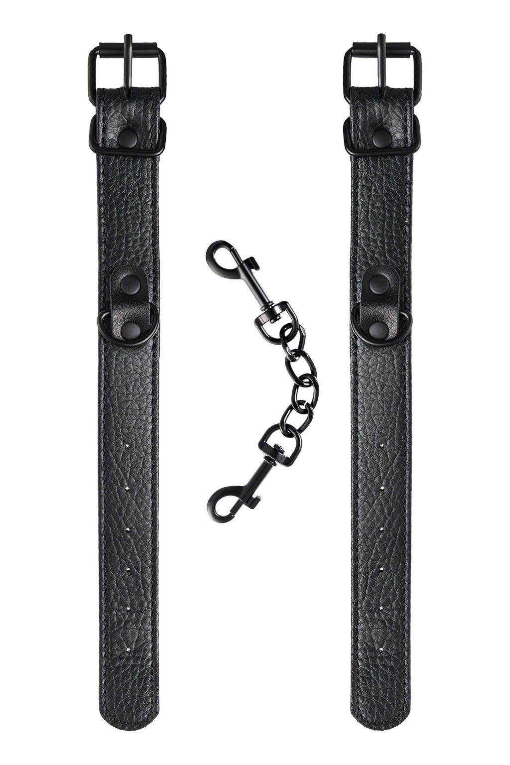 Наручники TOYFA Theatre, PU кожа, черный, 26,5 см