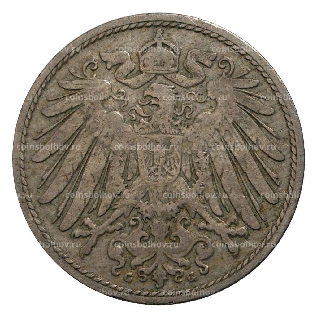 Монета 10 пфеннигов 1893 года G Германия