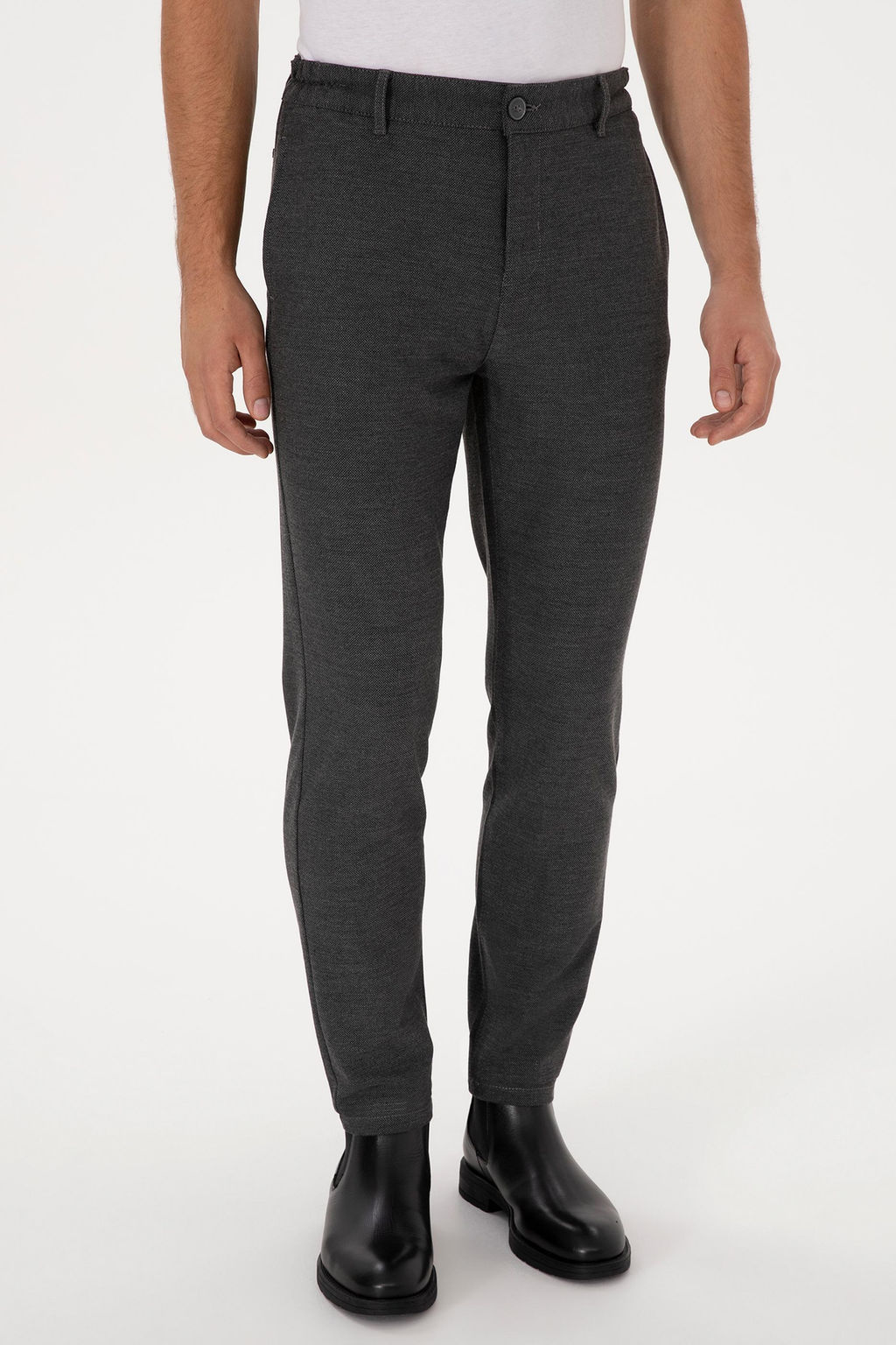 Erkek Gri Jogger Fit Kanvas / Chino Pantolon