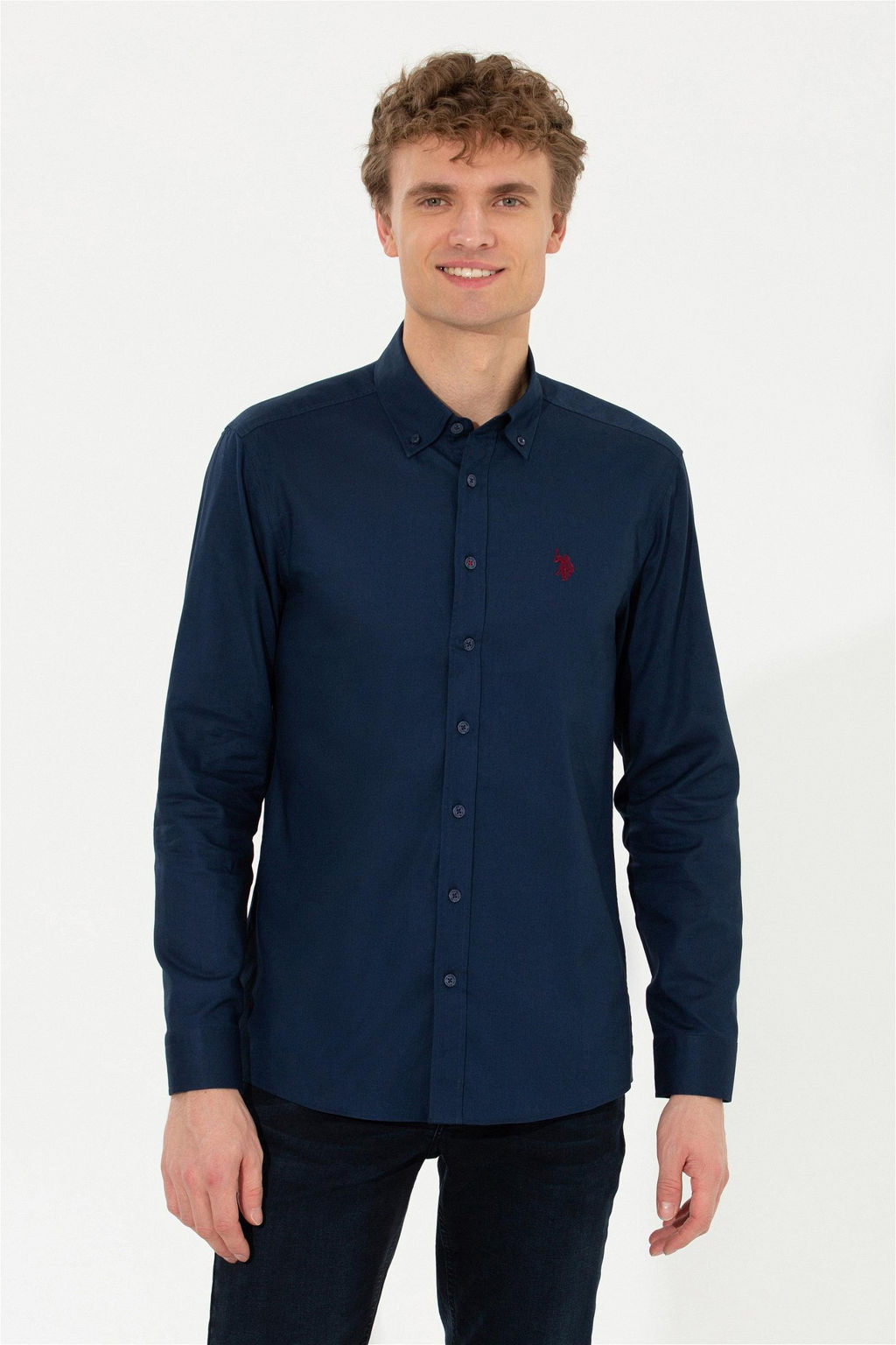 Рубашка мужская темно-синяя Uzunkol Basic - U.s. polo assn фото 7