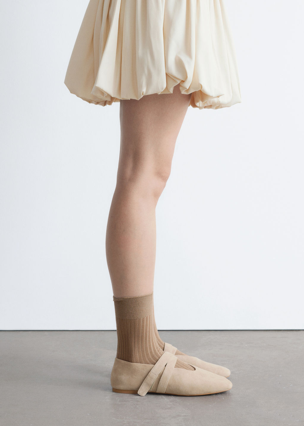 Bailarinas de cuero con tiras cruzadas - H&m фото 4