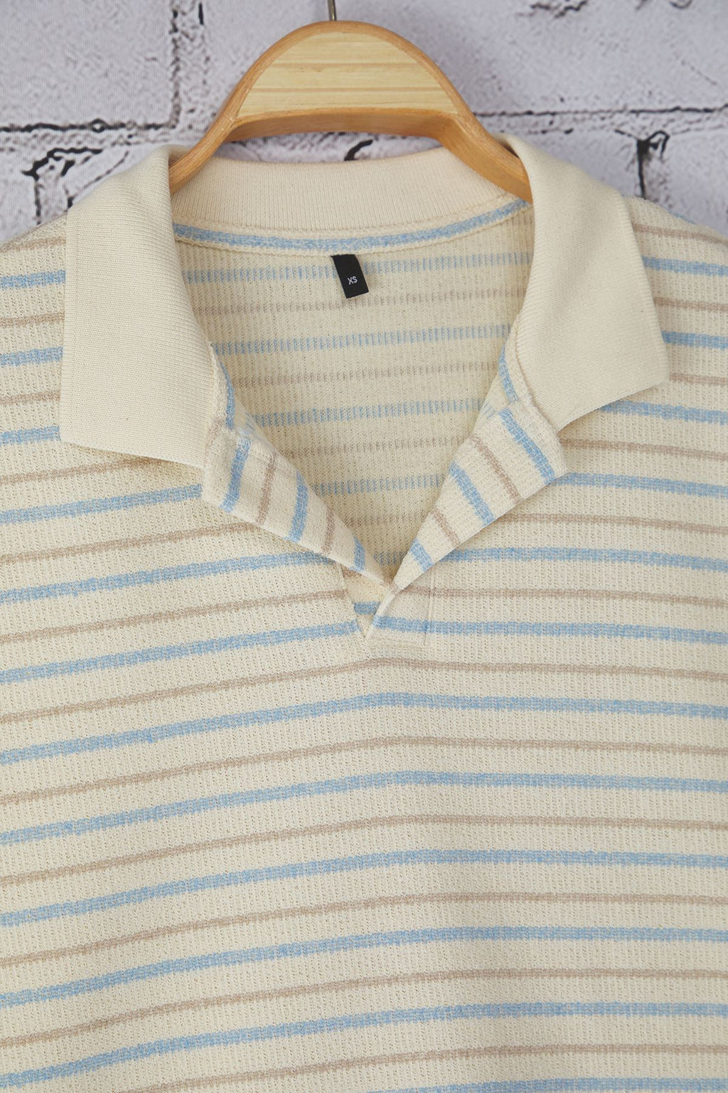 TRENDYOL MAN Unisex Mavi Oversize/Genis Kesim Cizgili Polo Yaka T-shirt TMNSS25PO00012 - Trendyolmilla фото 10