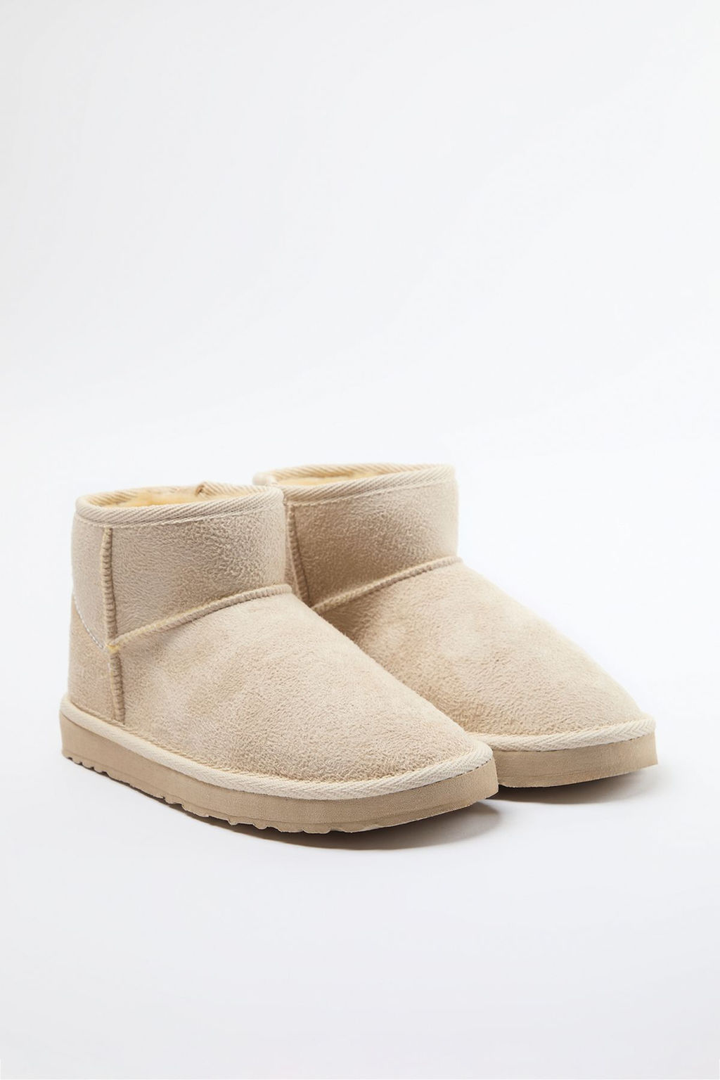 Trendyol Shoes Taba Ici Kurklu Yuvarlak Burun Duz Flatform Topuklu Kad?n Bot TAKAW25BO00029 - Trendyolmilla фото 2