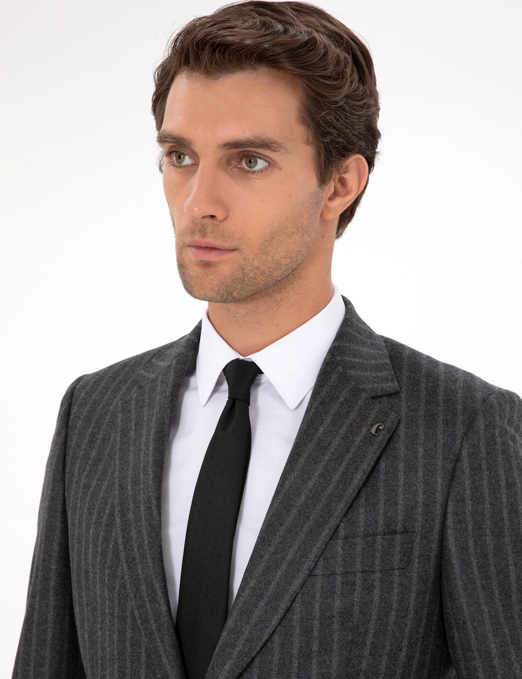 Серый зауженный костюм - Cacharel фото 2