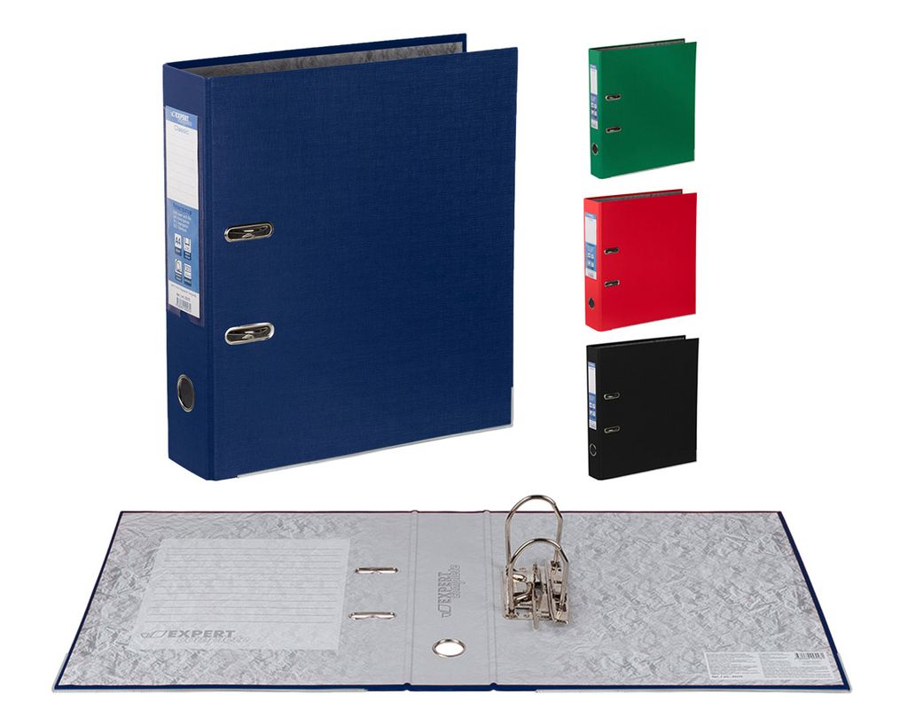 Expert Complete Регистратор PVC, мет.уг. 75 мм 10 шт. Premier A4 арочный механ. лён черный EC1022215