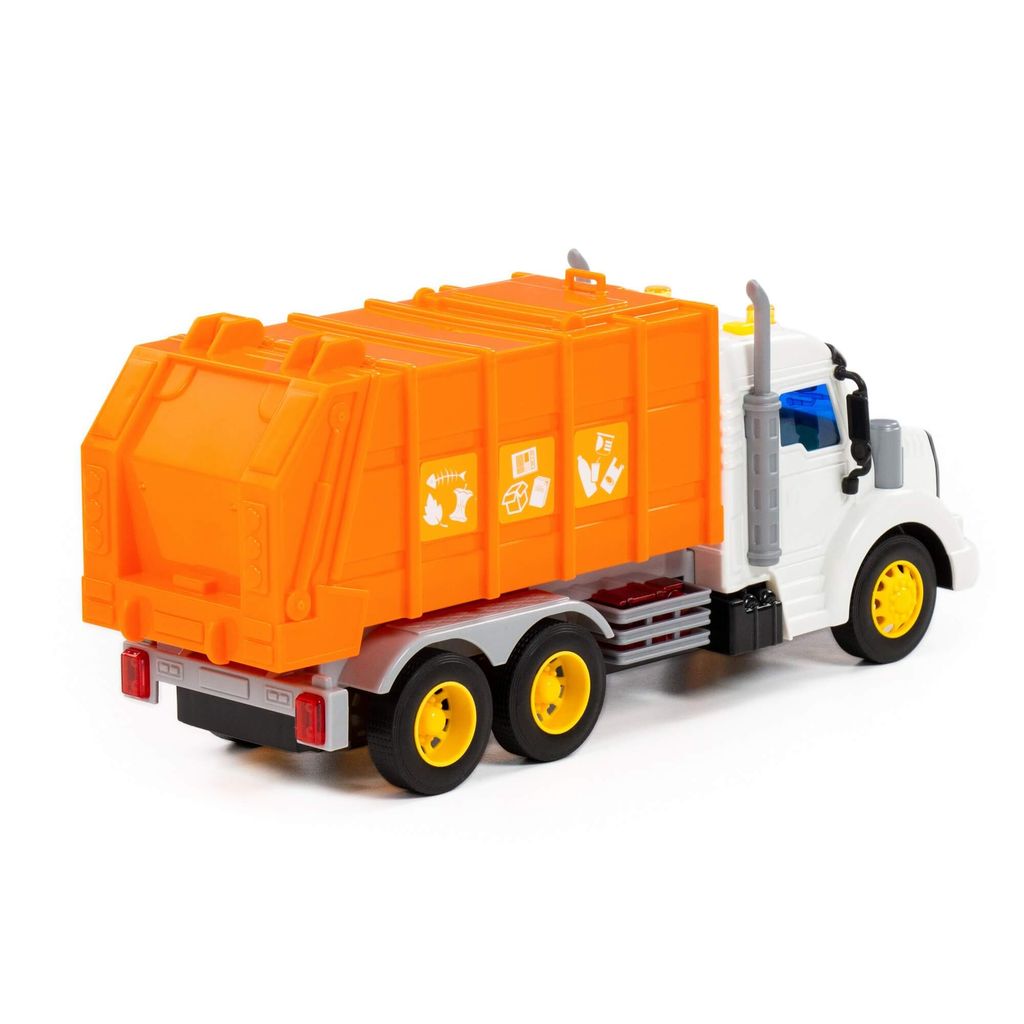 Профи, автомобиль коммунальный инерционный (со светом и звуком) (оранжевый) (в коробке) - Полесье фото 4