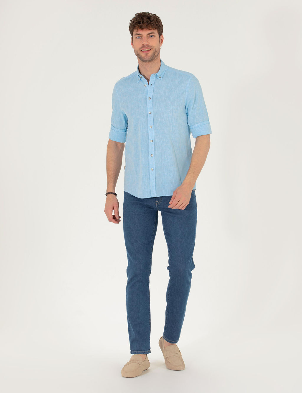Рубашка Pierre Cardin Regular Fit светло-голубая с длинным рукавом