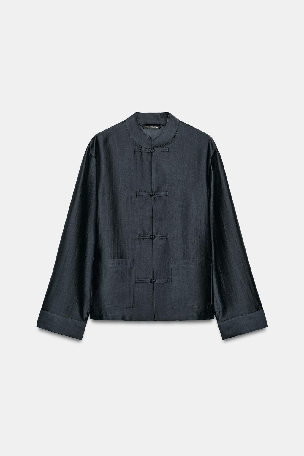 CAMISA SATINADA ALAMARES ZW COLLECTION / Marino