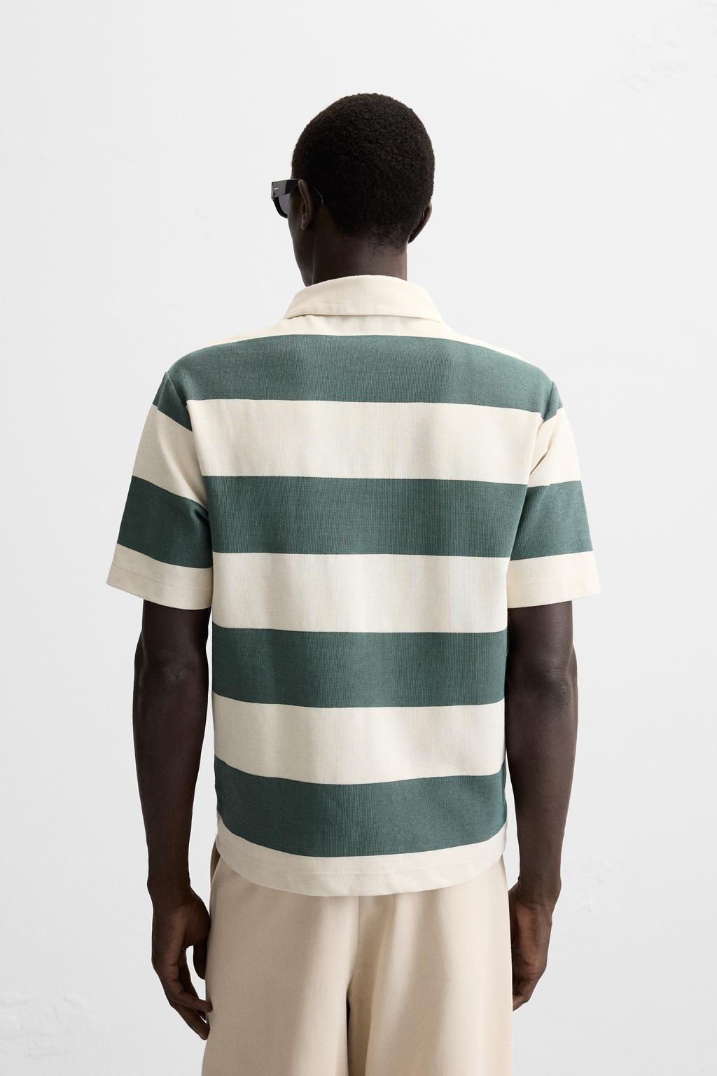 TEXTURED WEAVE POLO SHIRT WITH ZIP - Zara фото 4