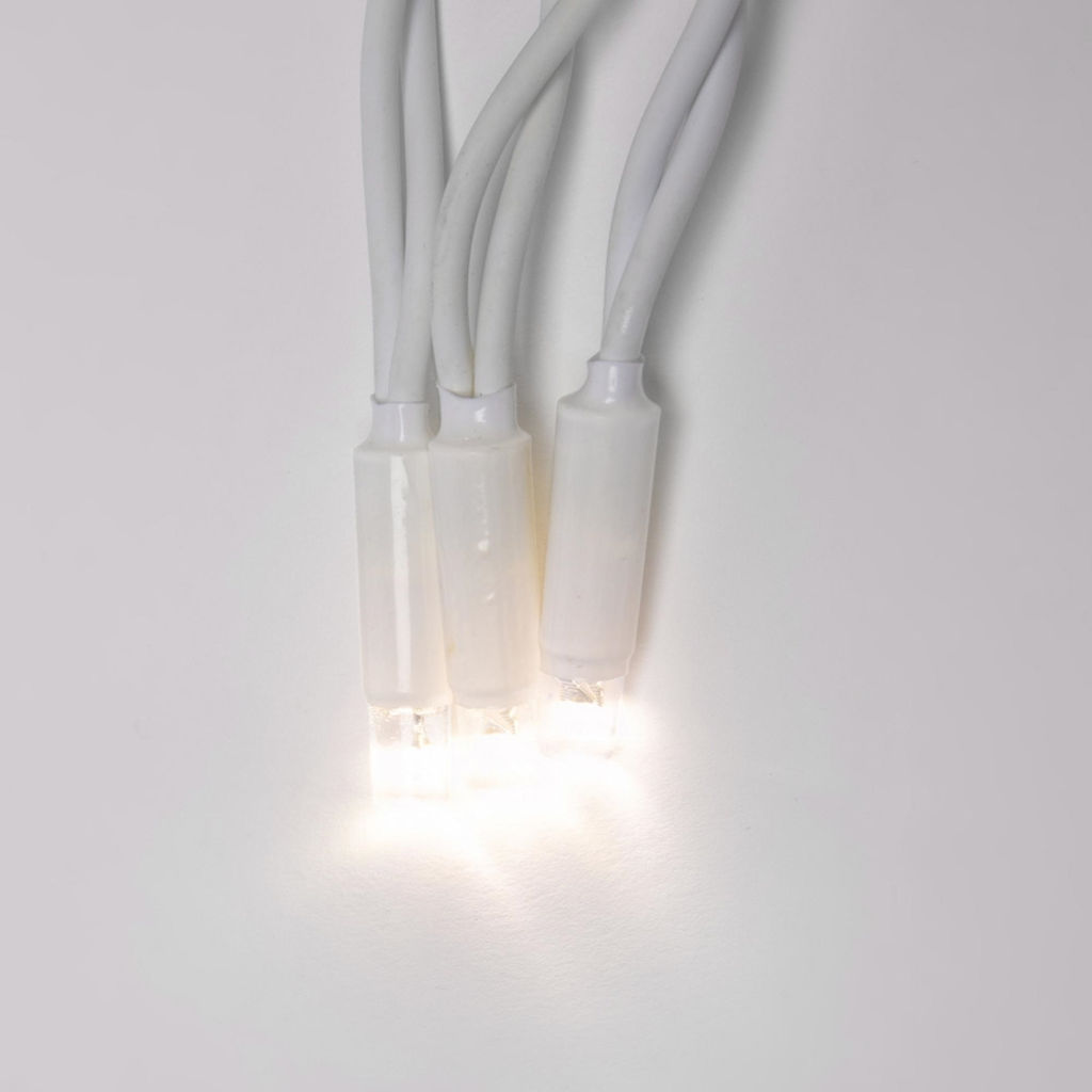 ULD-B3010-200/TWK WARMWHITE IP67 Бахрома светодиодная с эффектом мерцания, 3м. Соединяемая. 200 светодиодов. Теплый белый свет. Провод белый. TM Uniel. - Volpe фото 4