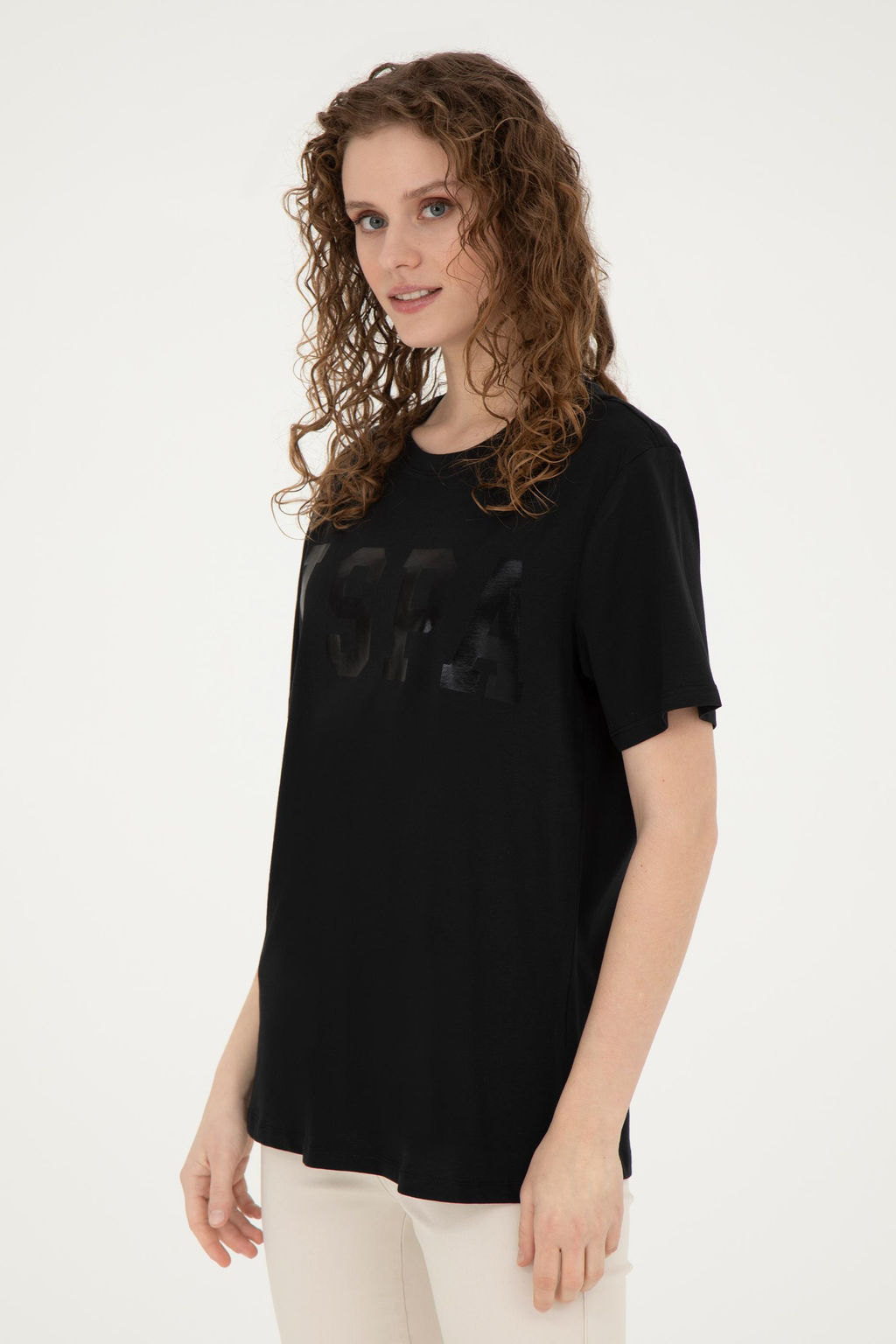 Женская черная базовая футболка - U.s. polo assn фото 10