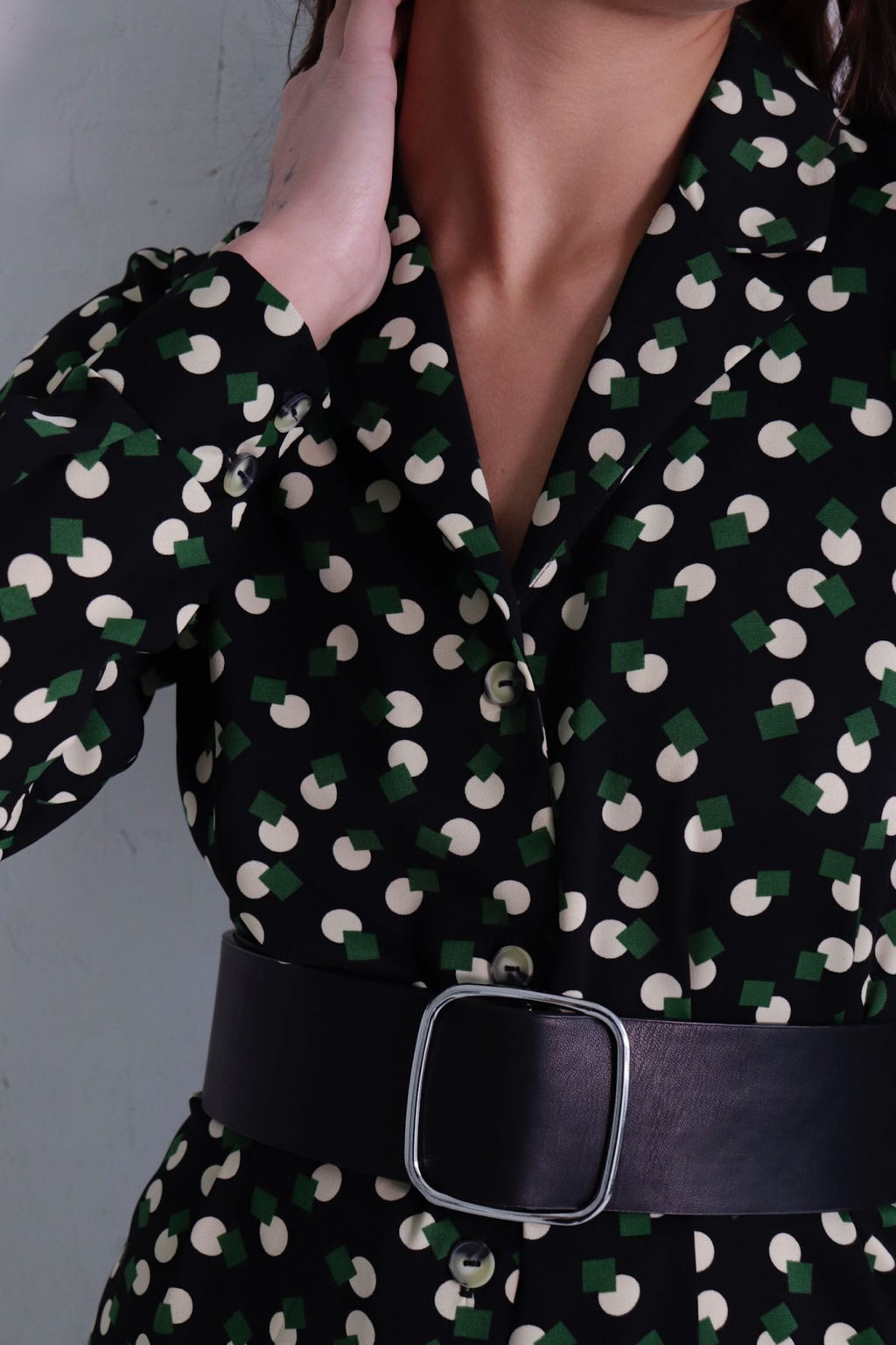 Платье-рубашка с английским воротником принт - Martichelli фото 183