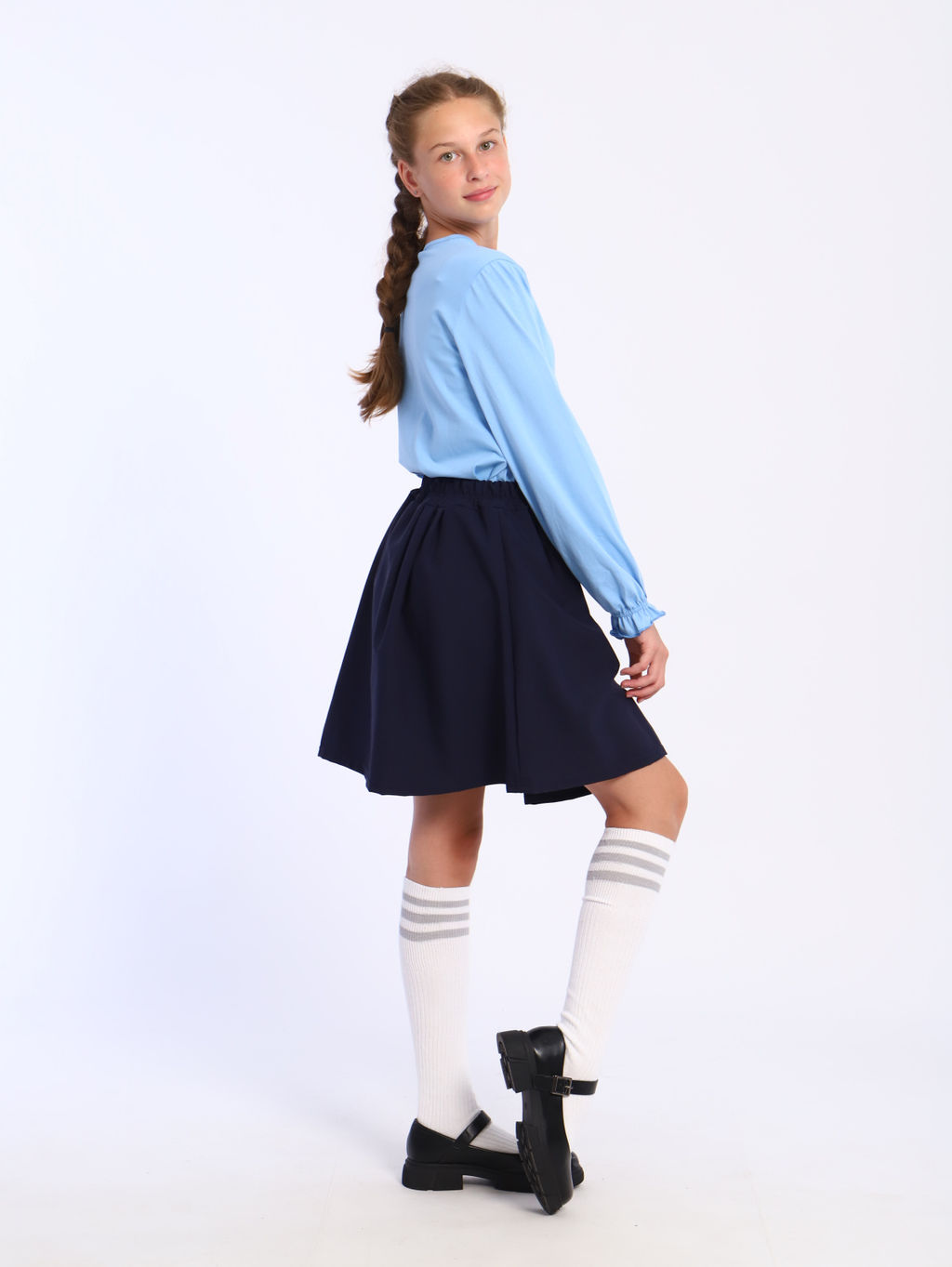 Лонгслив Анечка серо-голубой Ладошки  фото 17