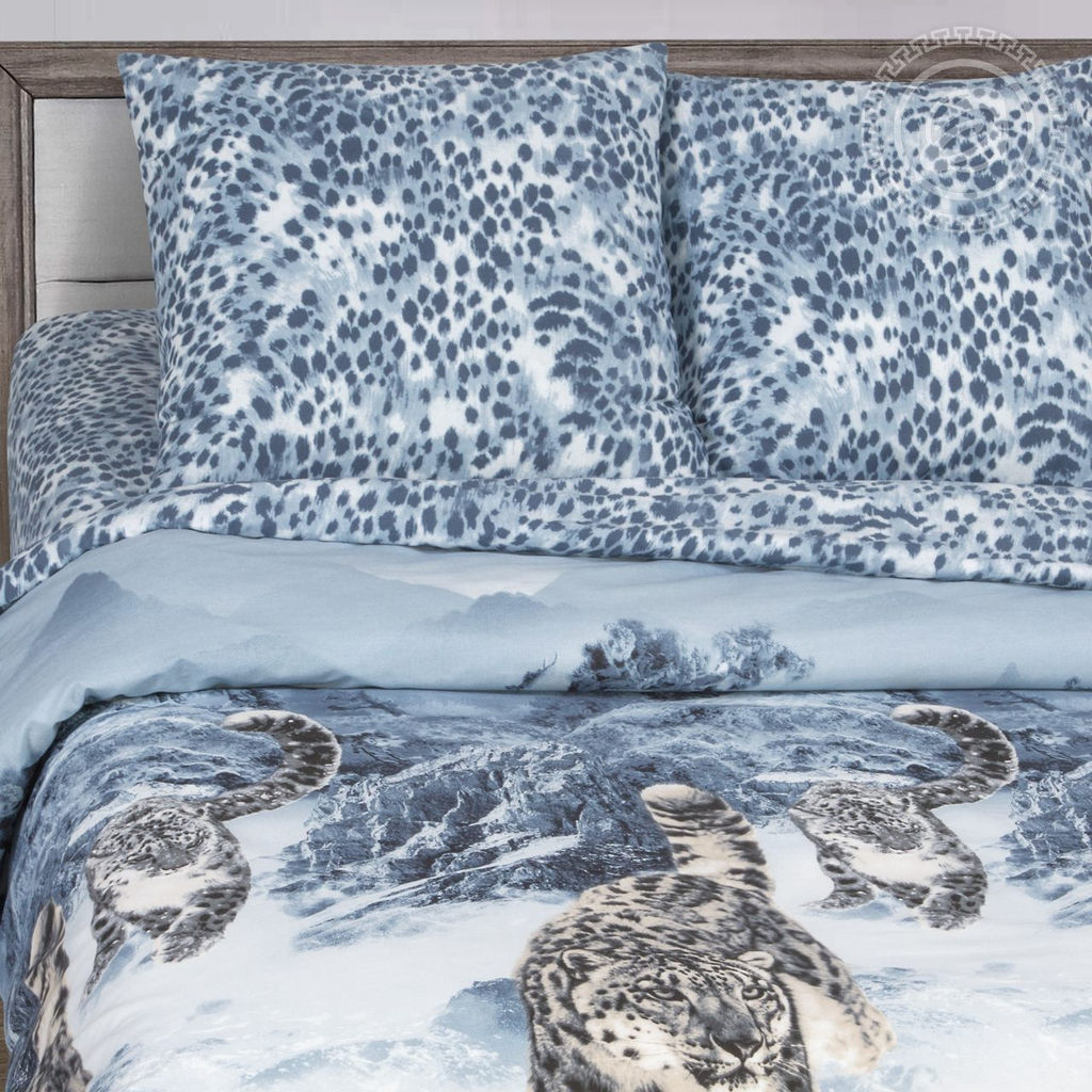 Постельное белье Снежный барс (поплин DE LUXE) 2 сп. с Евро/Пододеяльник: 1 шт. - 215*175; Простыня: 1 шт. - 215*240; Наволочка: 2 шт. - 70*70; DE LUXE - Артпостель фото 2