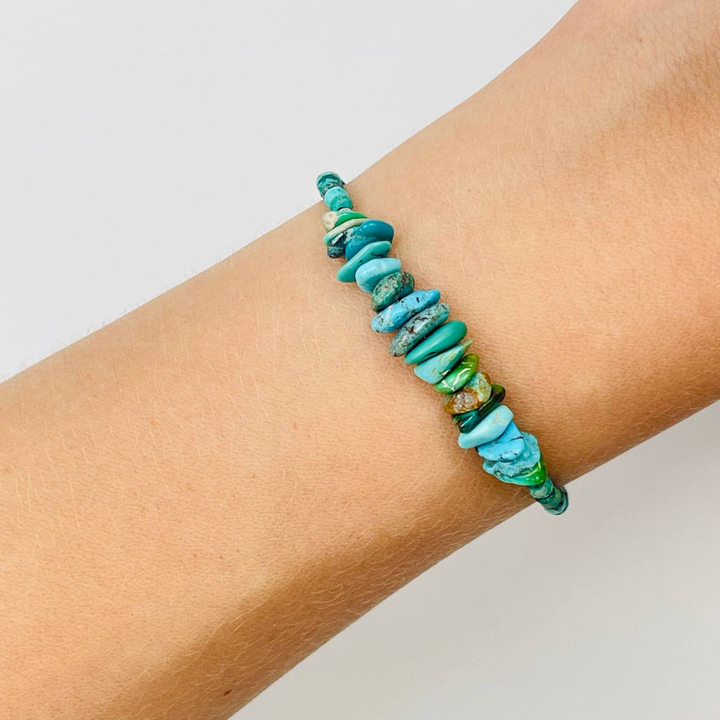 Браслет из Хризоколлы и Бирюзы 18 см +