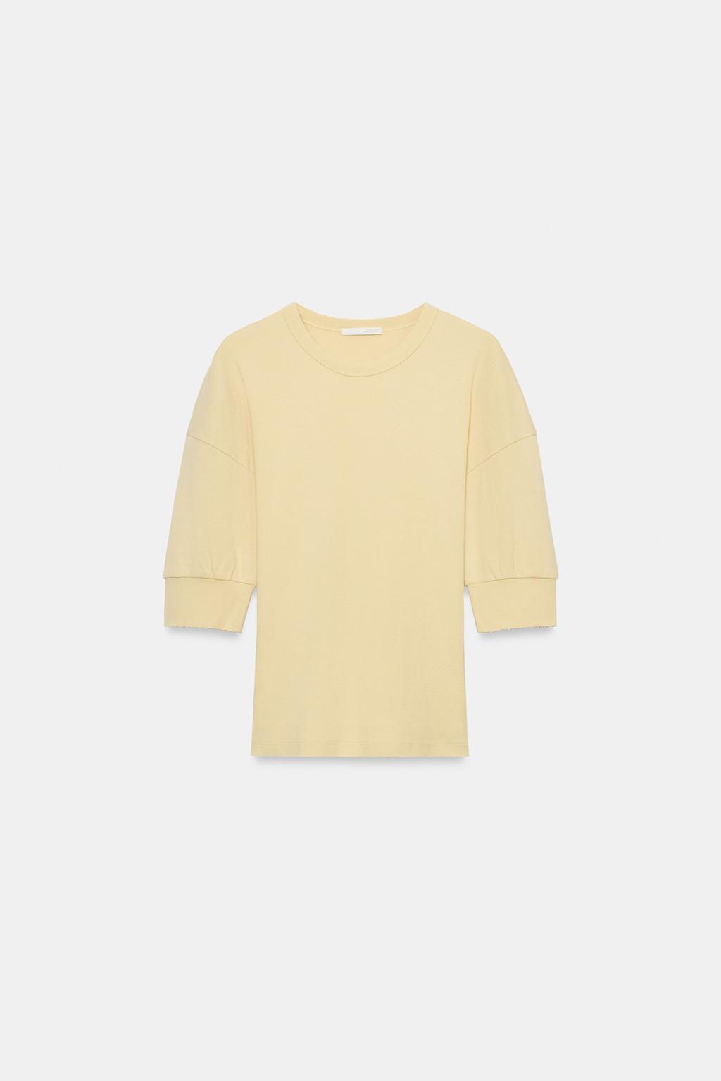 RIB VOLUME SLEEVE T-SHIRT - Zara фото 7