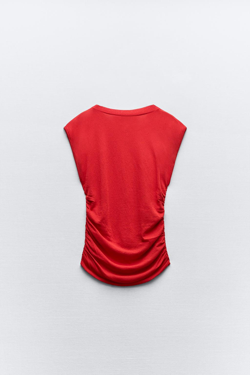 KNIT TOP WITH GATHERED SIDES - Zara фото 4