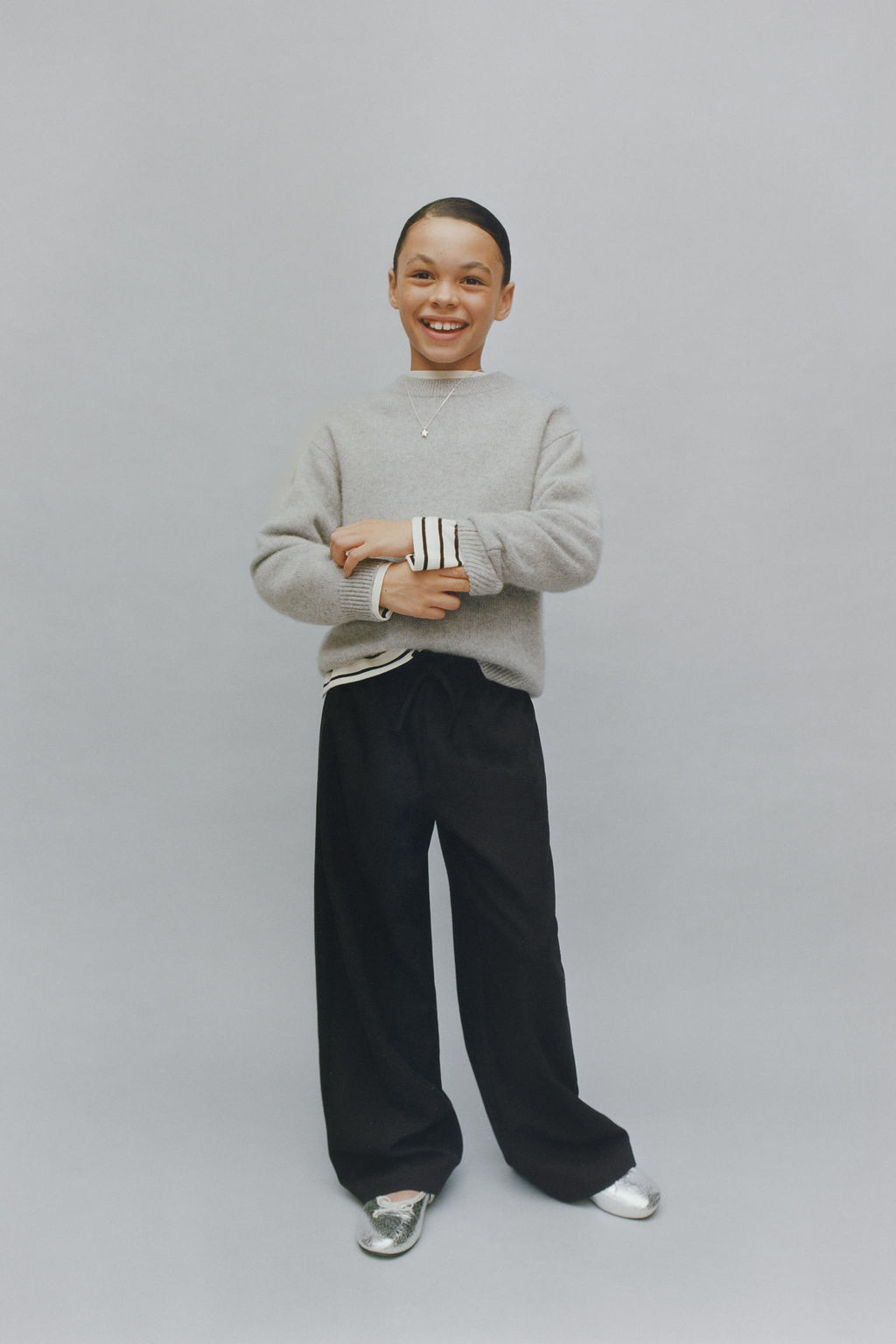 WIDE-LEG RHINESTONE TROUSERS - Zara фото 5