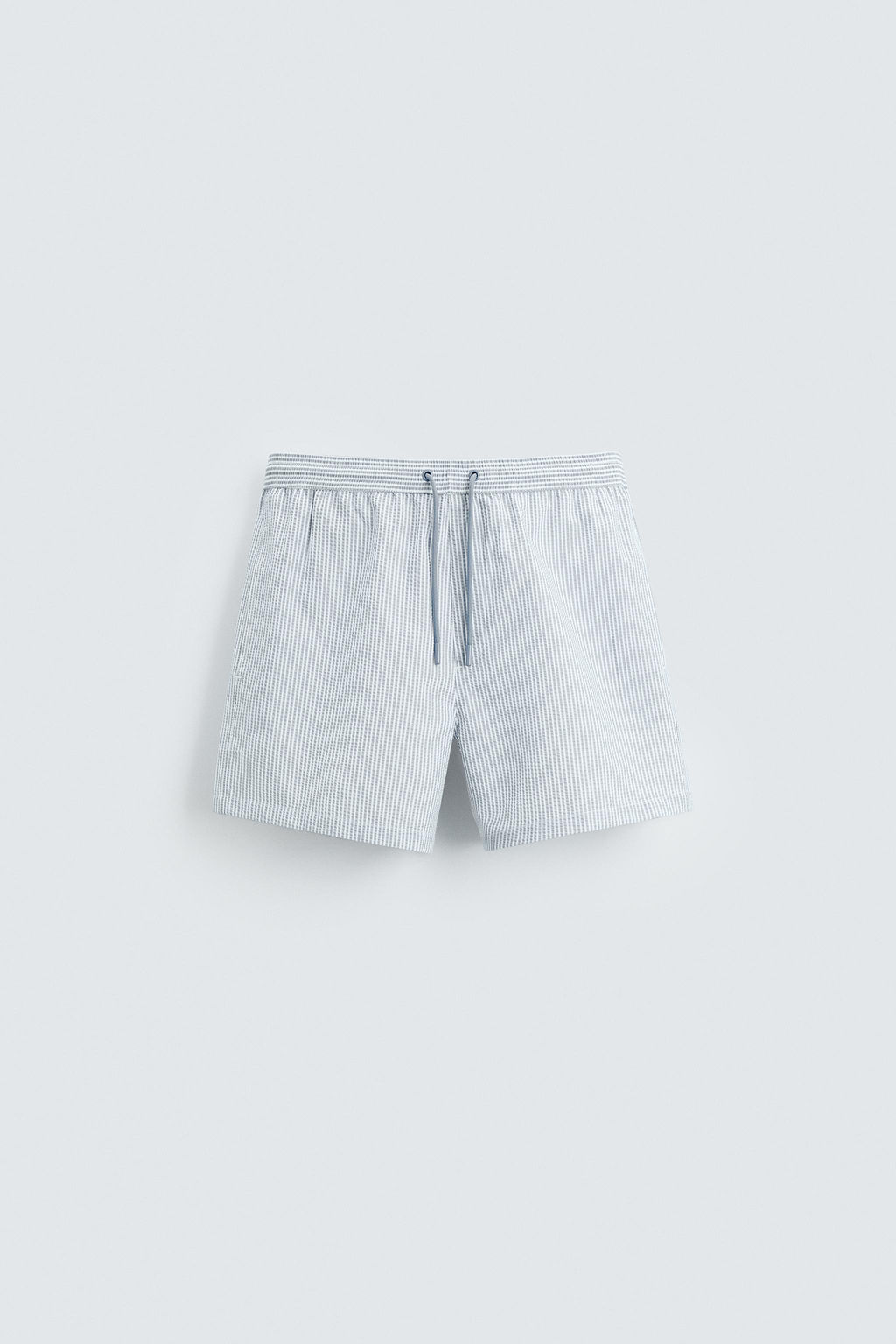 REGULAR STRIPE SEERSUCKER SWIMMING TRUNKS - Zara фото 7