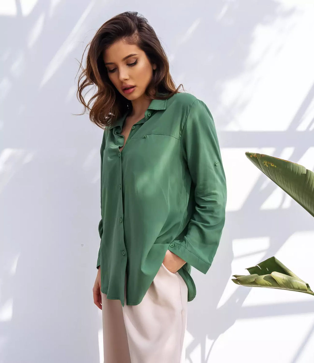 Рубашка #КТ7089, зелёный