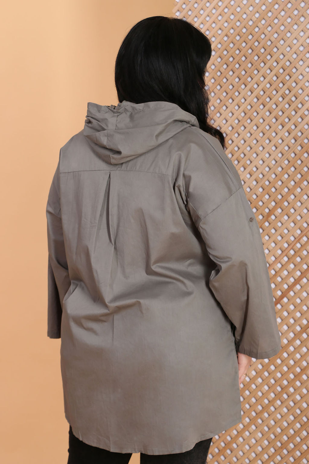 Туника с капюшоном серая - Almond фото 2