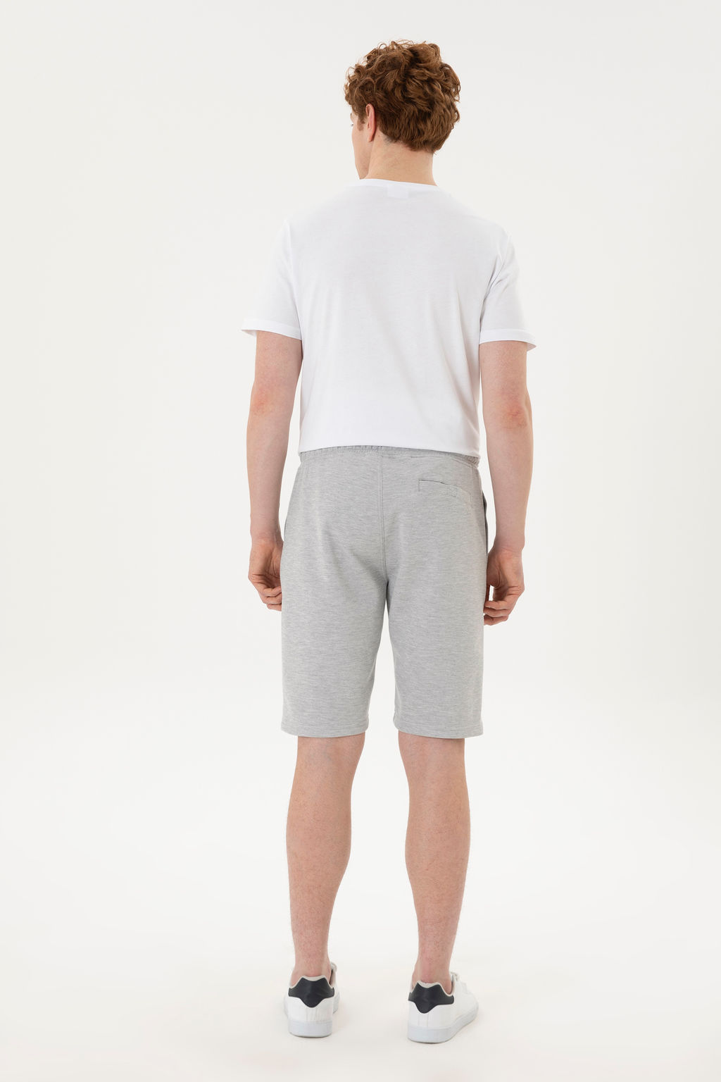 Мужские серые меланжевые вязаные шорты - U.s. polo assn фото 4