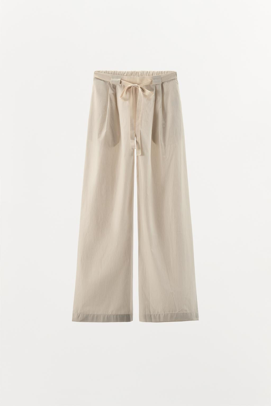 STRIPED POPLIN TROUSERS - Zara фото 3