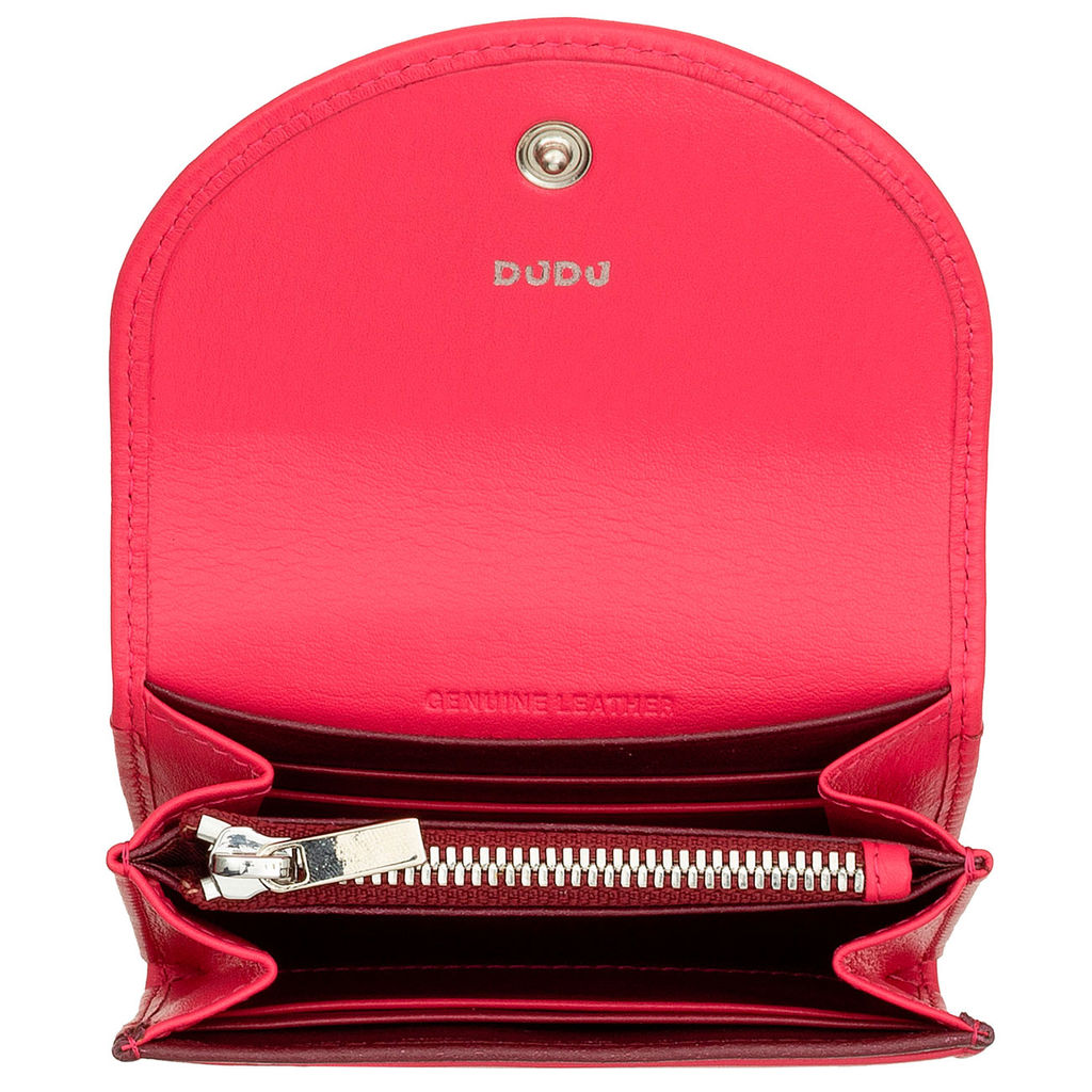 Кошелек кожаный DuDu серии Malaga | малиновый - Dudubags фото 3