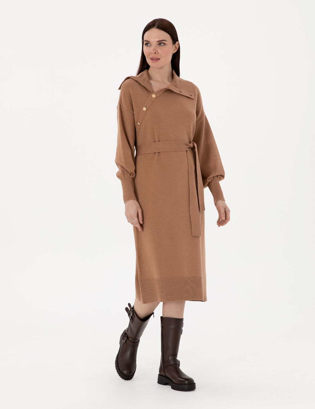 Camel Comfort Fit Triko Elbise - Pierre cardin фото 3