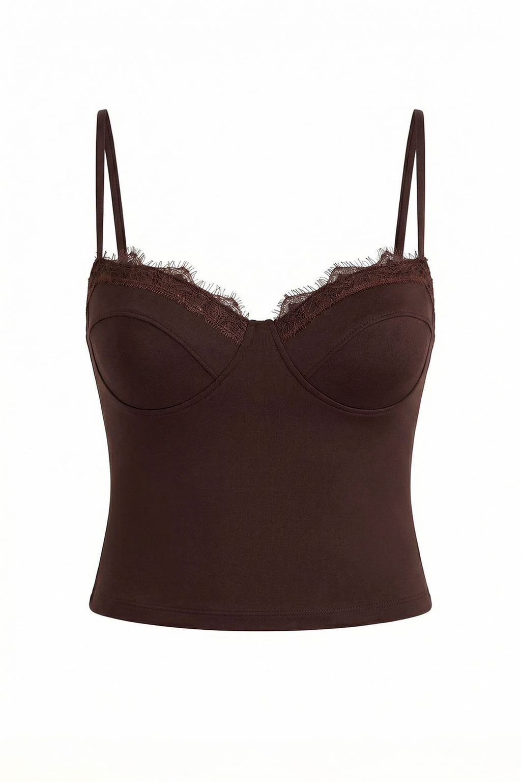 Kahverengi Dantel Garnili Kapl? Party Bluz TPRSS26BZ00010