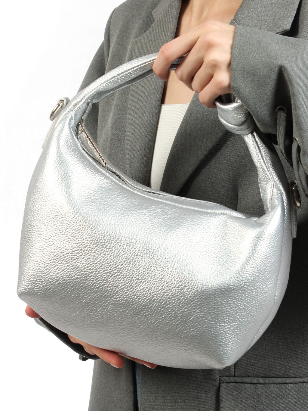 LACCOMA сумка Офелия-Y2005-серебристый эко кожа хлопок фото 7