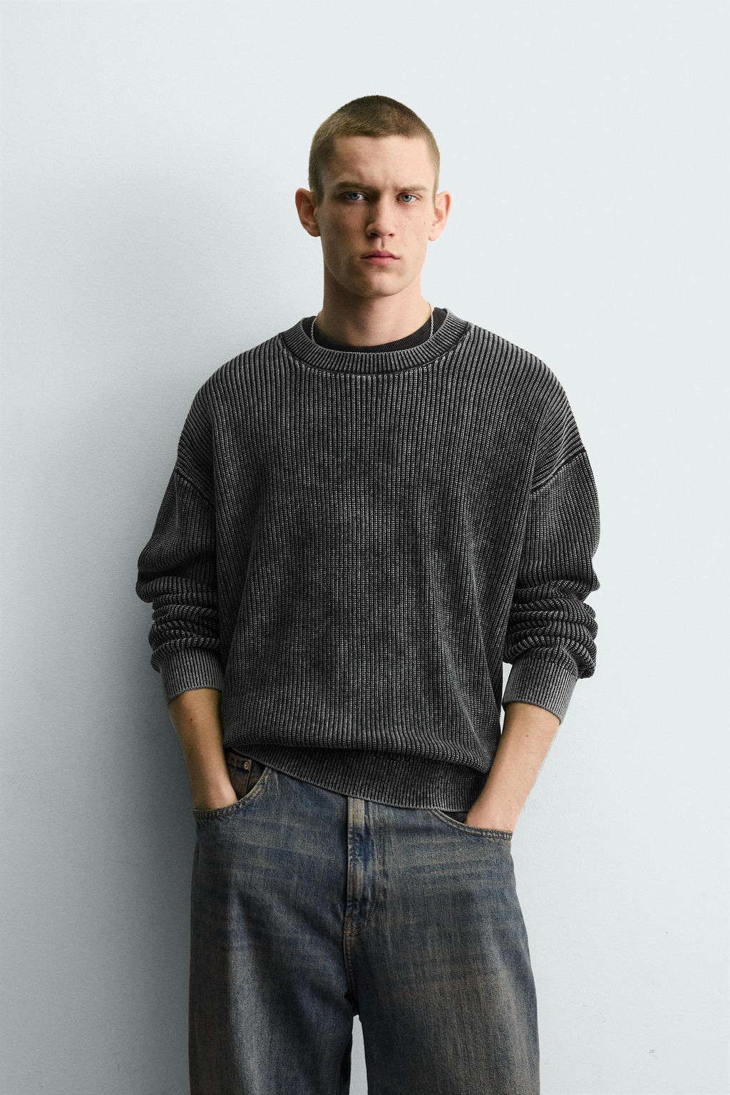 JERSEY ESTRUCTURA CANAL? LAVADO / Negro - Zara фото 2