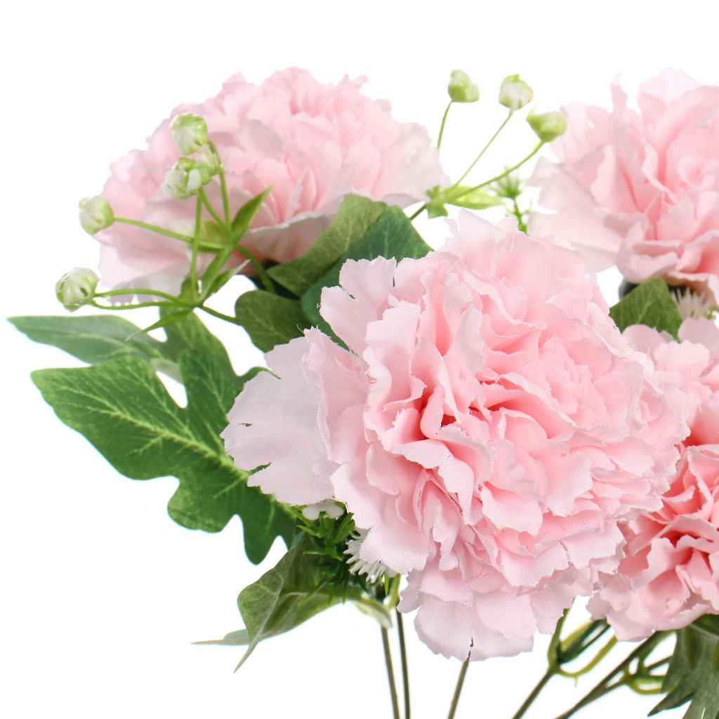 Искусственные цветы "Букет гвоздик" 35см 7 цветков розовые