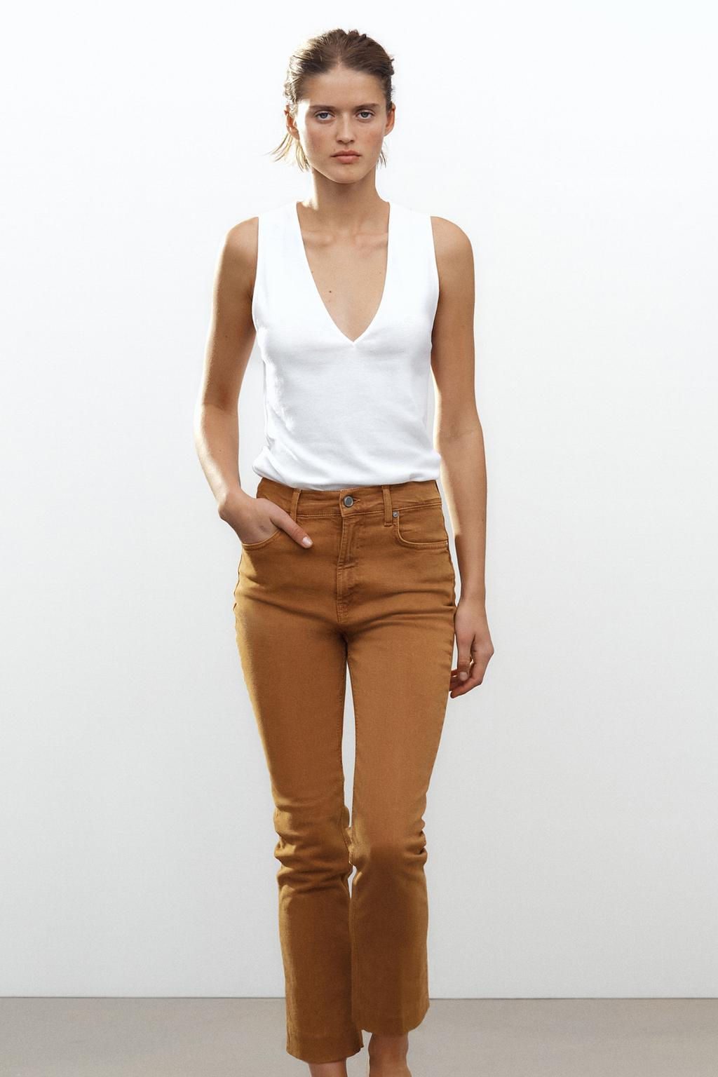 ZW COLLECTION HIGH-WAIST BOOTCUT CROPPED JEANS - Zara фото 2
