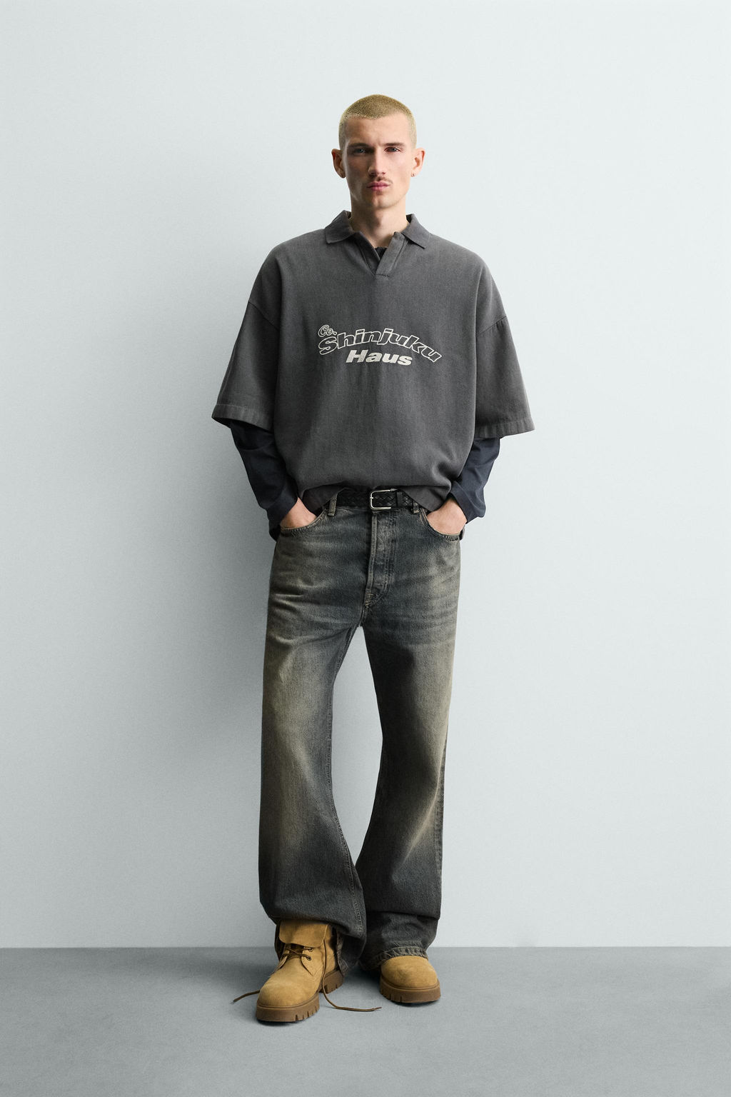 EMBROIDERED SLOGAN POLO SHIRT