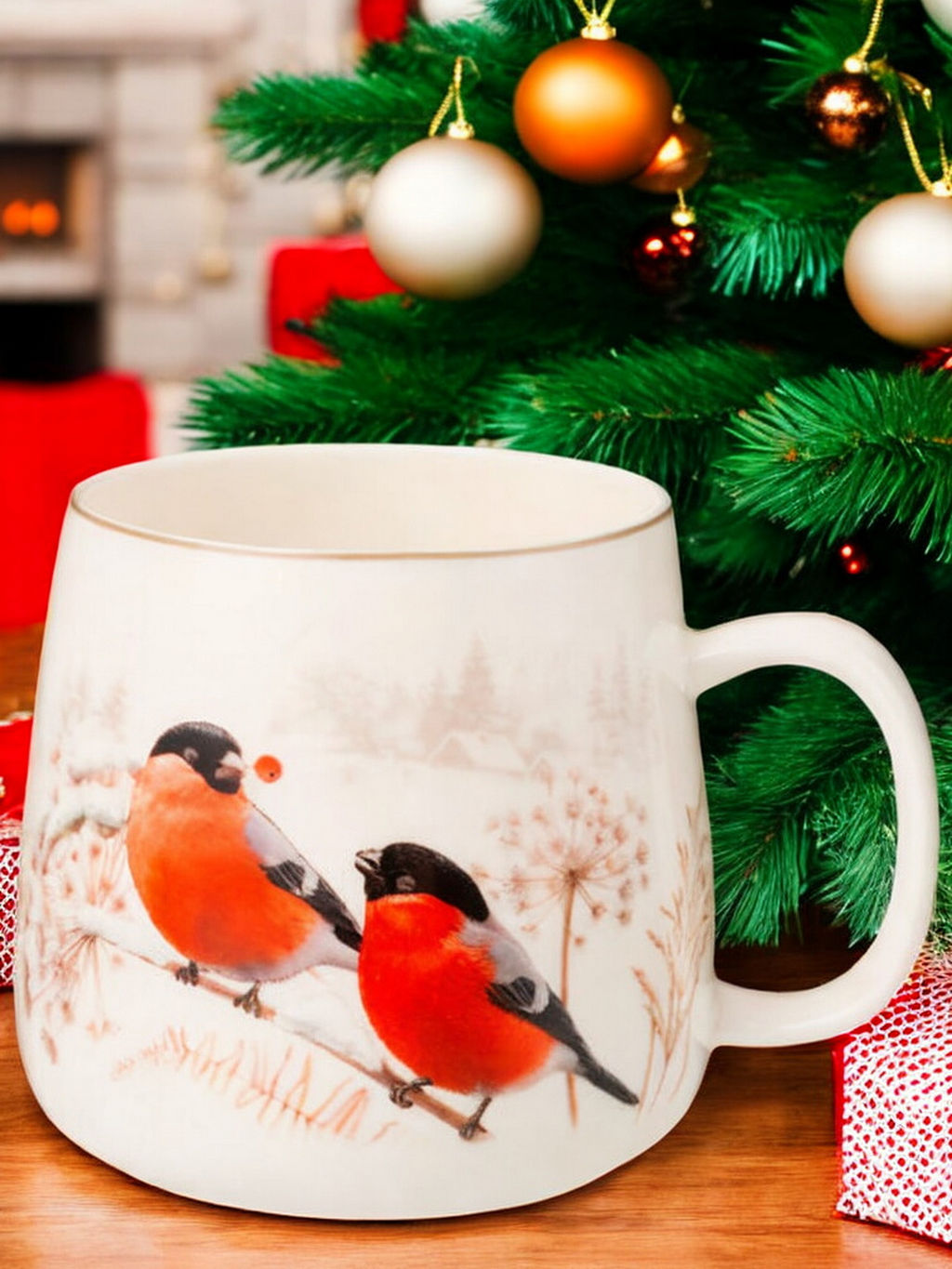 Кружка Лесная сказка снегири 400 мл 85-1914 #НовыйГод /АРТИ-М/