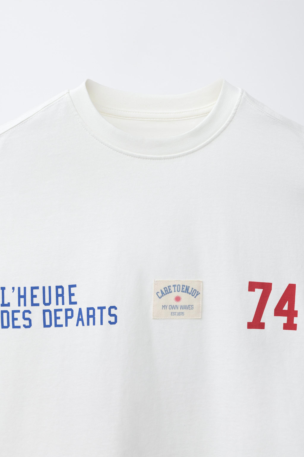 CAMISETA JOGGING TEXTO / Blanco - Zara фото 3