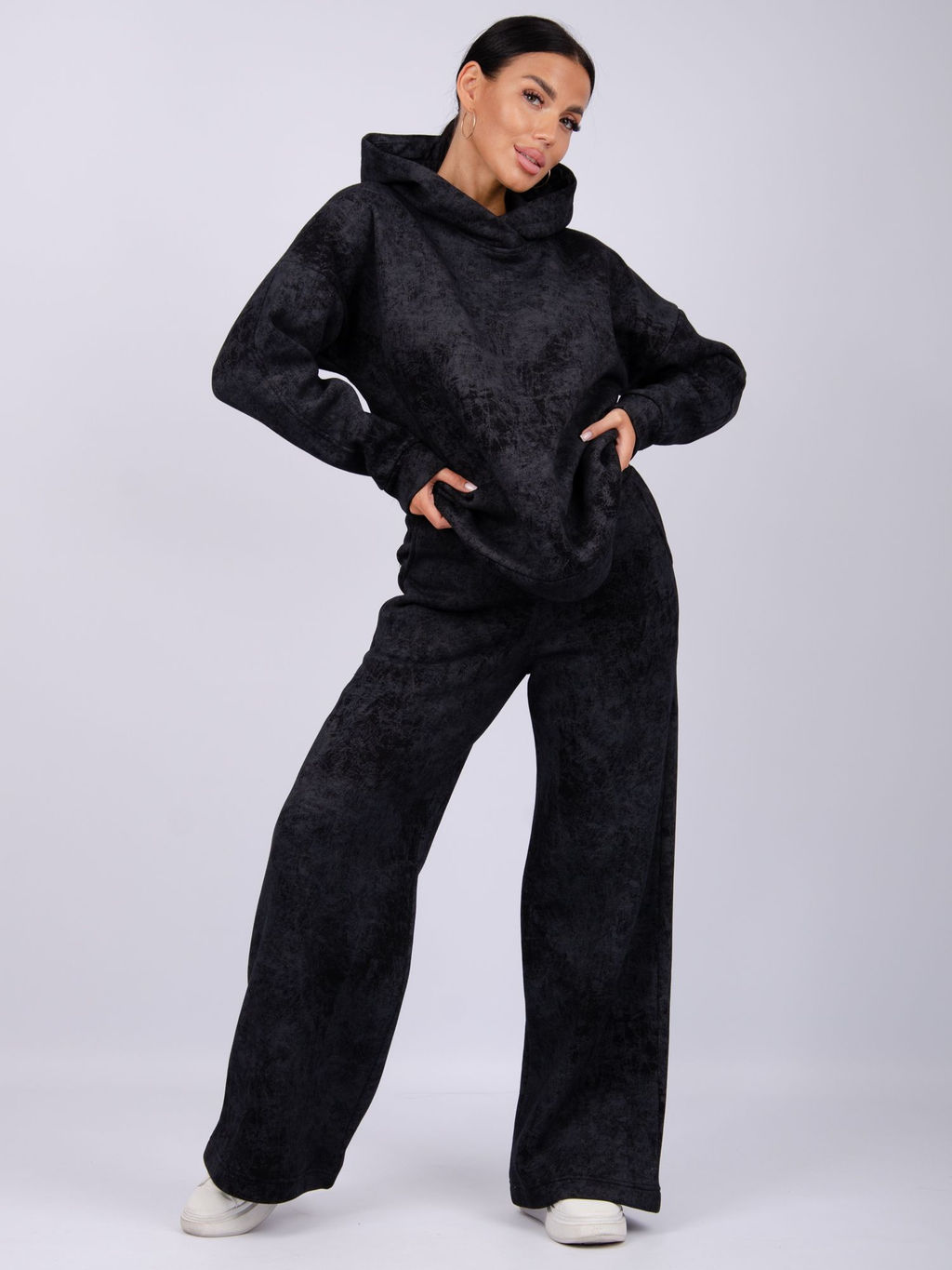 Костюм Винтаж чёрный, футер начес (М) - Малина фото 11