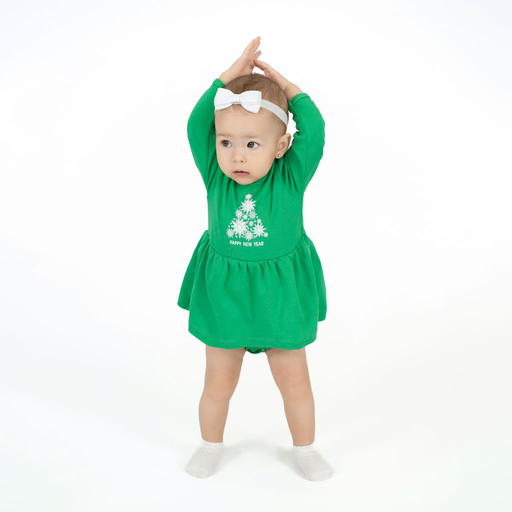 Боди-платье ясельное зеленое БД-1501 (68, 44)