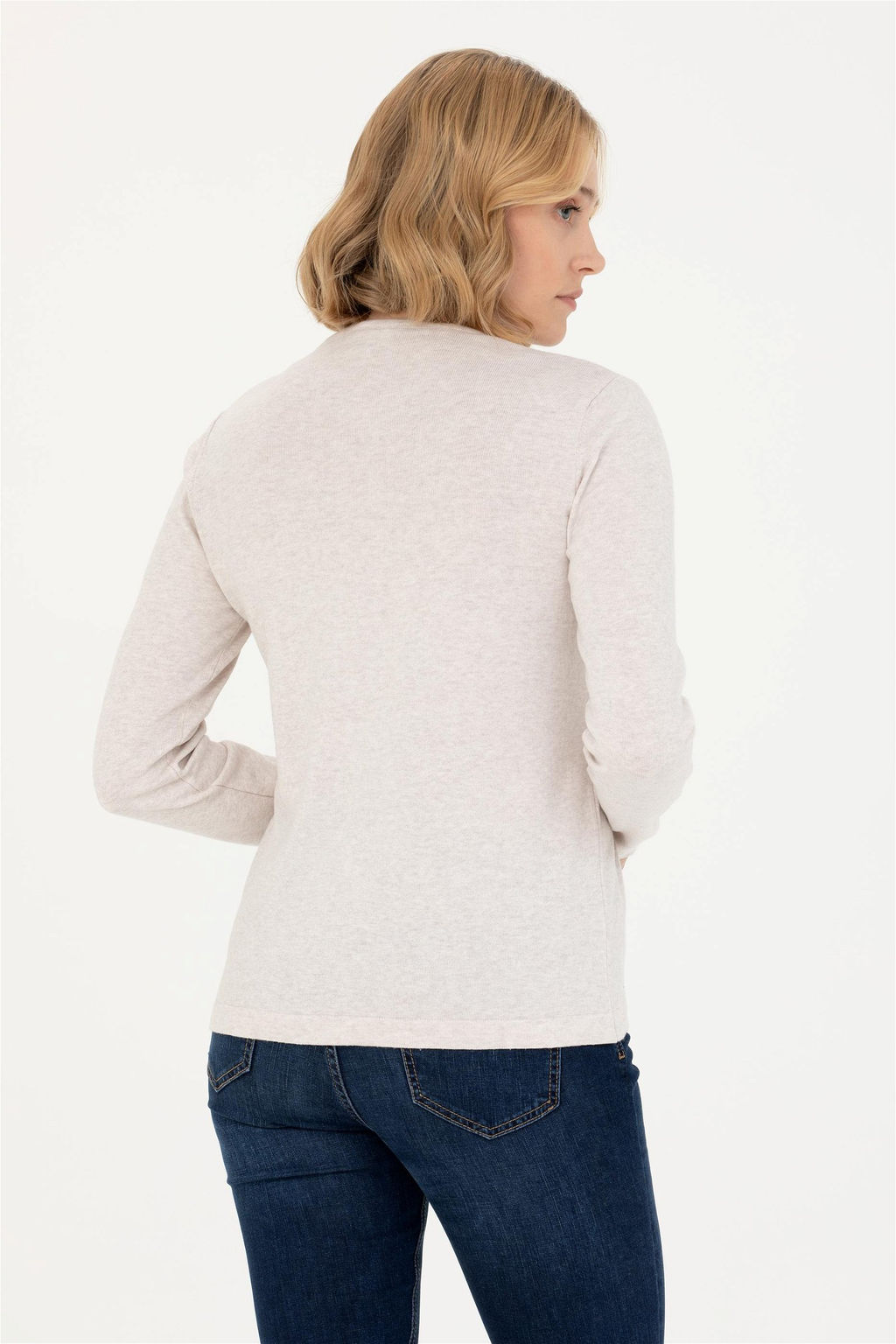 Женский базовый трикотажный кардиган Stone Melange Неожиданная скидка в корзине - U.s. polo assn фото 5