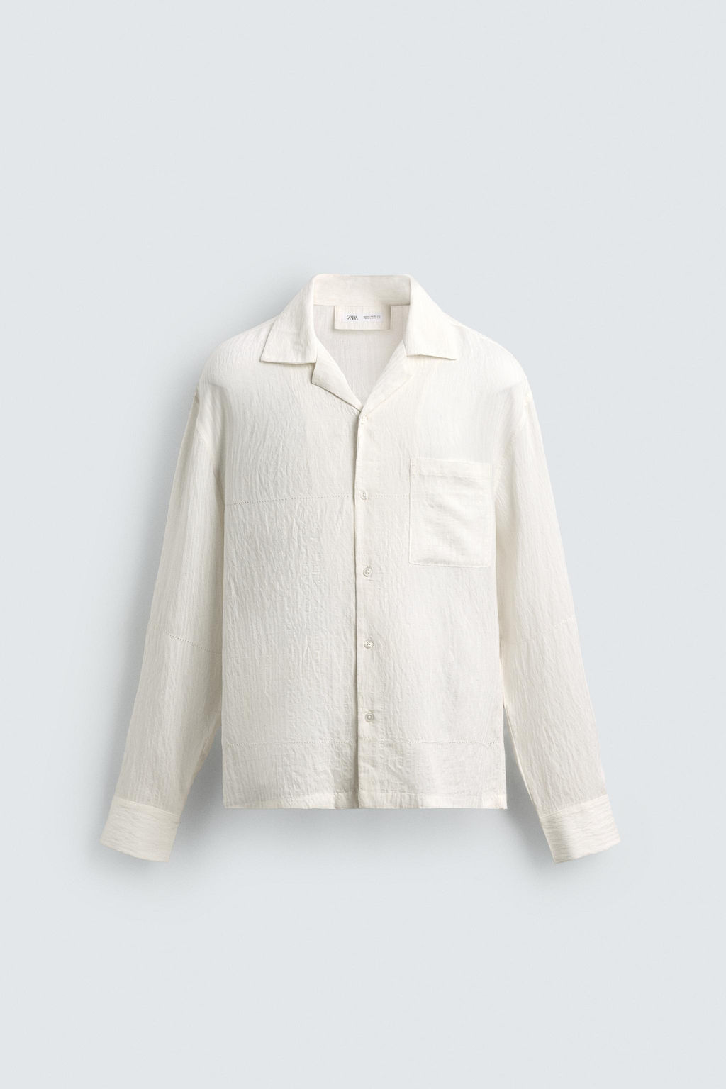 CAMISA FLUIDA RELAXED FIT ESTRUCTURA / Blanco - Zara фото 7