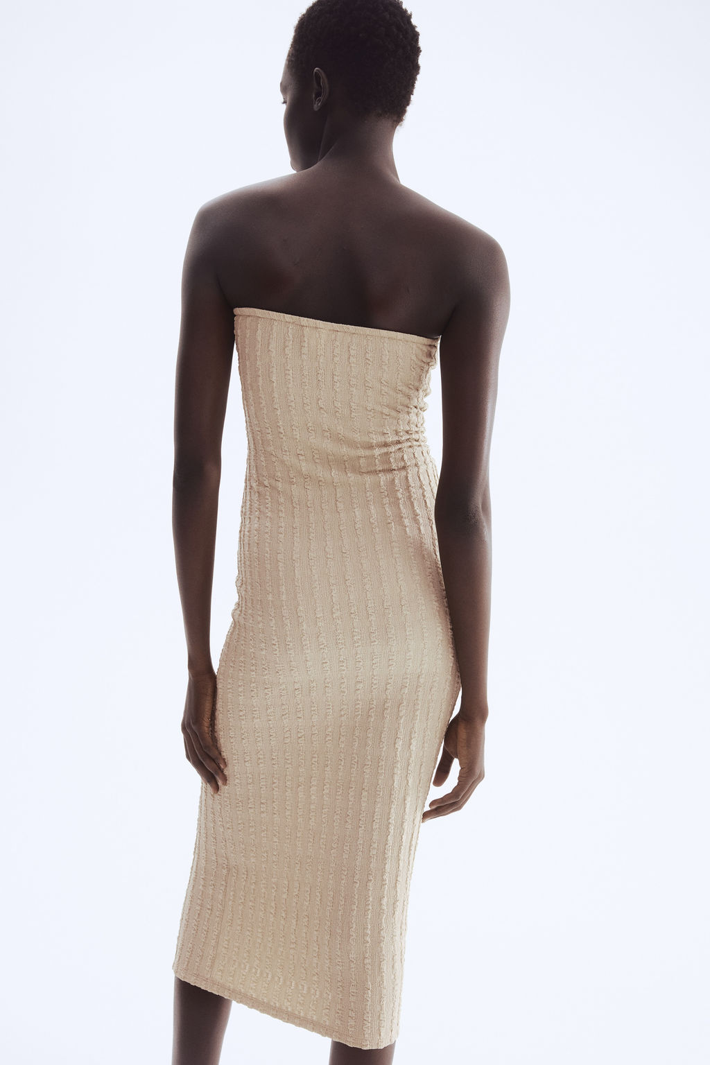 Vestido bandeau en punto con textura - H&m фото 4